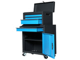 4-Drawer Locking Steel Tool Cart Blue & Black Two-Tone Design 63076679