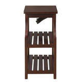 Espresso Side Table with USB Power Dock B062P186478