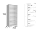 Vinton 4-Tier Bookcase with Modern Storage for Books and Decor, White B097P167418