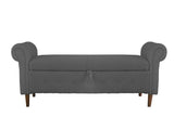 Multifunctional Storage Rectangular Sofa Stool- Gray 12224347
