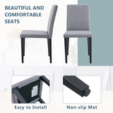 Four Light Gray Linen-Cotton dining chairs, simple and versatile, comfortable and accompanied. W1151P263121