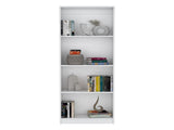 Vinton Bookcase with Spacious Tier-Shelving Design, White B097P167426