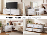 2-Pack  2/4-Drawer Dresser with Metal Frame & Wood Top, Fabric Storage Organizer,White 21208548