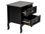 Country Style Two-Tier Night Table Large Size Black 63547397