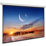 ZNTS 92" 16:9 80" x 45" Viewing Area Motorized Projector Screen with Remote Control Matte White 38942833