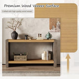 Mirod Vintage Industrial Console Table with Dovetail Joinery and Distressed Wood Veneer Finish N760P281375D
