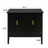 2 Door Wooden Cabinets, Black Wood Cabinet Vintage Style Sideboard for Living Room Dining Room W68852964