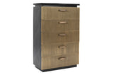 Modern Style 5-Drawer Chest Made With Mango Wood and Finished with Brass Metal B009128311