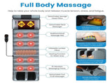 Full Body Vibration Massage Mat with Neck & Foot Massager - 10 Massage Zones 3-Level Lumbar 69400729