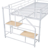 Mid Loft Bed with Storage stairs, Twin, White MF323325AAK
