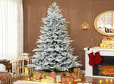 HOMCOM 7.5 ft Artificial Frosted Christmas Tree with Realistic Branches, Wide Full Spruce Holiday W2225P485592