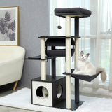 ZNTS Modern Cat Tree 6 Levels Wooden Cat Tower with Sisal Scratching Posts, Roomy Condo, Spacious Perch, 83723792