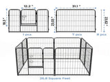 Durable Metal Dog Playpen for Indoor and Outdoor Use with Foldable Panels and Handle-Lock Door 84059998