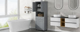 Tall Bathroom Cabinet with Laundry Basket, Large Space Tilt-Out Laundry Hamper and Upper WF323481AAE