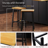 K&K Solid Wood Bar Stools , 25.6" Tall Set of 2 Bar Chairs, Kitchen Counter Stools N707P185529B
