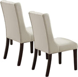 ZNTS Modern Faux Leather White Tufted Set of 2 Chairs Dining Seat Chair HSESF00F1503