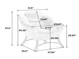 Lazy Chair with Ottoman, Modern Lounge Accent Chair with Armrests and a Side Pocket, Leisure W640P271553