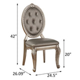 Grey and Antique Silver Tufted Back Side Chairs B062P182711