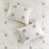 Full/Queen 4 Piece Embroidered Cotton Reversible Duvet Cover Set B035129164