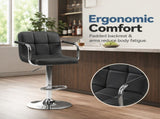 2-Pack Bar Stools, PU Leather Adjustable Swivel/ Arms Barstools, Hydraulic Kitchen Counter 44146923