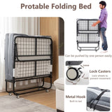 Folding Bed with Mattress, SPortable Foldable Bed with Storage Cover, SRollaway Bed for Adults with W1422140107