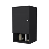 Carrizo Medicine Cabinet in Melamine With One Door, Black B128P237146
