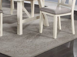 Dining Room Furniture Dining Table White Finish Table w Grey Wooden Top 1pc Rectangular Table with B01163920