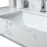 Montary 37inch bathroom vanity top stone carrara white new style tops with rectangle undermount W50921988