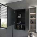 Carrizo Medicine Cabinet in Melamine With One Door, Black B128P237146