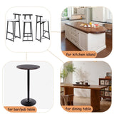 Bar Stools Kitchen Island Bar Chairs Set of 3 Metal Counter Barstools with Backrest for Dining Pub W1757P265183