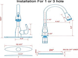 Single Handle High Arc Brushed Nickel Pull Out Kitchen Sink Faucet with 4 Spraying Modes,Single 23786169