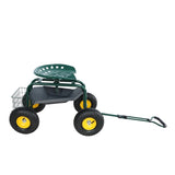 ZNTS Garden trolley Rolling work chair with wheels, garden stool for planting, 360 degree swivel seat, W227P207221