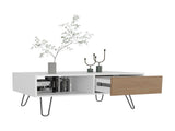 Coffee Table, 1 Drawer, 1 Shelf, White / Natural Oak B097P262379