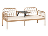 2-Person Outdoor PE Rattan Loveseat with Tempered Glass Coffee Table, 800 LBS Seat Capacity for 29916587