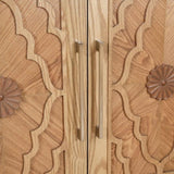 Carved Flower Door Large Storage Cabinet With Metal Handle Suitable For Living Room, Kitchen, W1445P164167