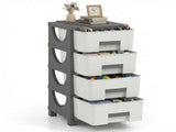 4-Drawer Compact Plastic Storage Cabinet Vertical Organizer for Bedroom Bathroom Office 51556050