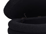 Fuji 49" Upholstered Oval Storage Bench, Ebony Black Boucle B2719P238463