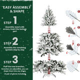 ZNTS PVC&PE Flocking Tree Environmentally Friendly Fireproof Artificial Christmas Flocked Tree 89862585