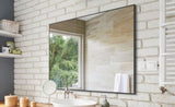 36x24 inches Modern Black Bathroom Mirror with Aluminum Frame Vertical or Horizontal Hanging W70837198