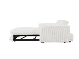 NEW White Loveseat Sleeper Sofa with Storage Armrest ,USB Port W588P445223