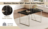 A rustic industrial rectangular MDF black dining table for 4-6 people, with a 1.5 "thick MDF desktop W1151P172403