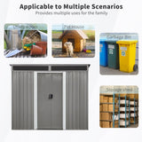 8 ft x 6 ft Outdoor Metal Storage Shed with Window,Transparent plate and lockable sliding door for W540P185320