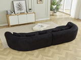 Curved Sectional Sofa, 106.3-inch Oversized Modern Bone-Free Cloud Sofa with 6 Pillows Luxury W3505P355584