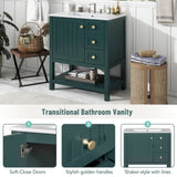 30inch Transitional Style Bathroom Vanity Cabinet Combo with Ceramic Sink WF320826AAF