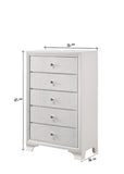 1pc Modern Glam Style White Frost Finish Glam Five Drawer Chest Embossed Crocodile Pattern Wooden B011P216717