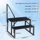 ZNTS 2 Step Ladder with Handrail, Swimming Pool Ladder Above Ground, 660 lb Load Capacity RV Steps with 42354588