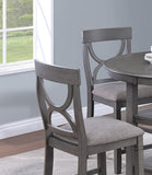 ZNTS Counter Height Dining Table w Storage Shelve 4x Chairs Padded Seat Unique Design Back 5pc Dining Set B011P145834