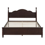 ZNTS Queen Size Wood Platform Bed Frame,Retro Style Platform Bed with Wooden Slat Support,Dark Walnut WF308185AAD