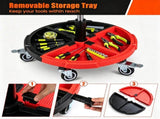 Adjustable Rolling Mechanic Stool with Backrest & Removable Tool Tray, 360&deg Swivel Lockable 17950819