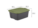 17.5 Gallon Large Storage Bin, Clear Plastic Storage Container with Full-Grip Handles, Gray 62455769